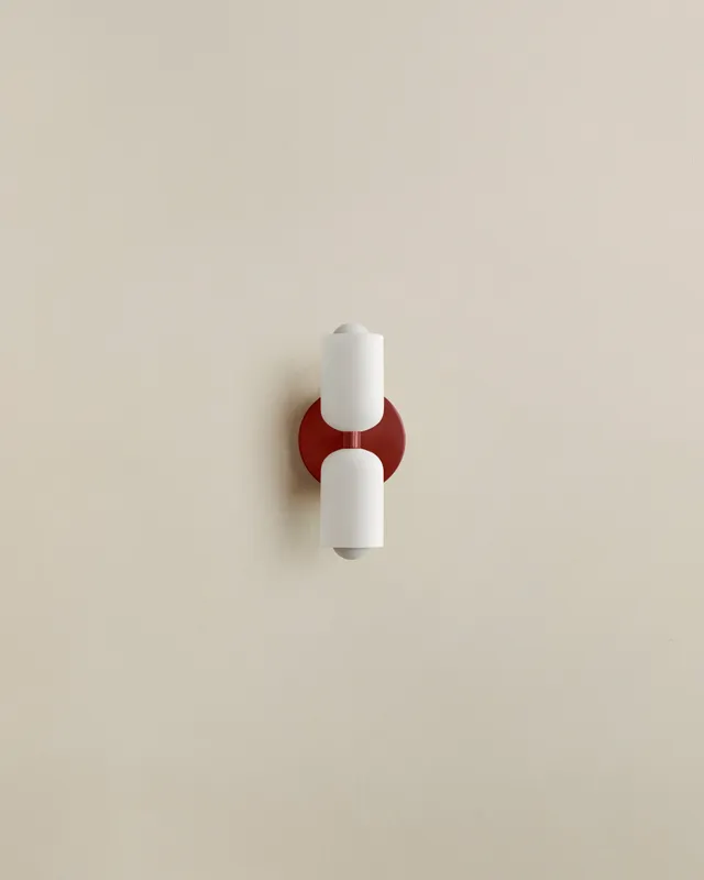 Glass Up Down Sconce, Slim – Oxide Red