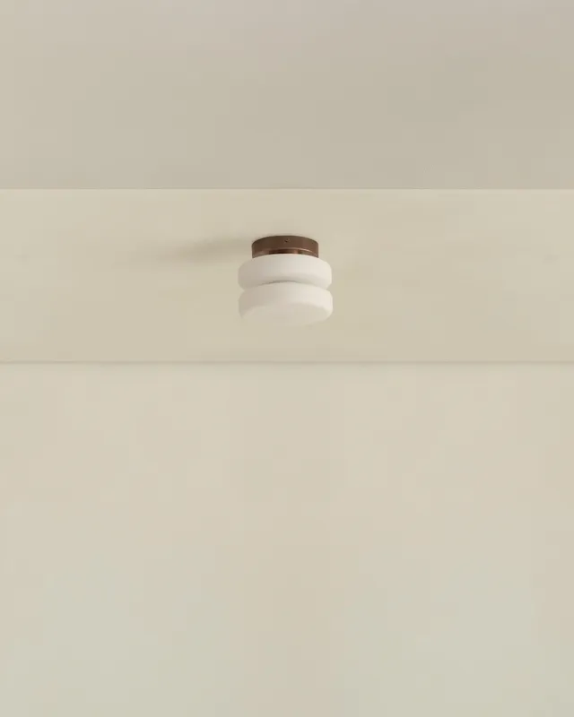 Double Puck Surface Mount – Patina Brass / Hardwire