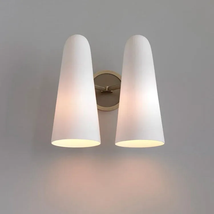 Montfaucon White Porcelain Double Shad Wall Sconce