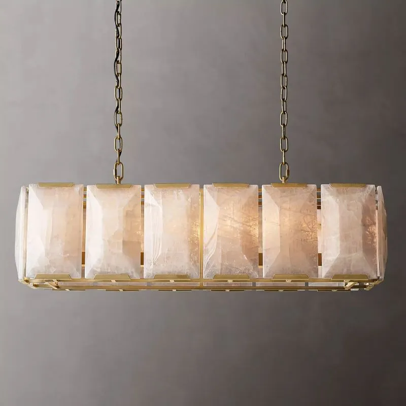 Harvian Calcite Rectangular Chandelier 42"
