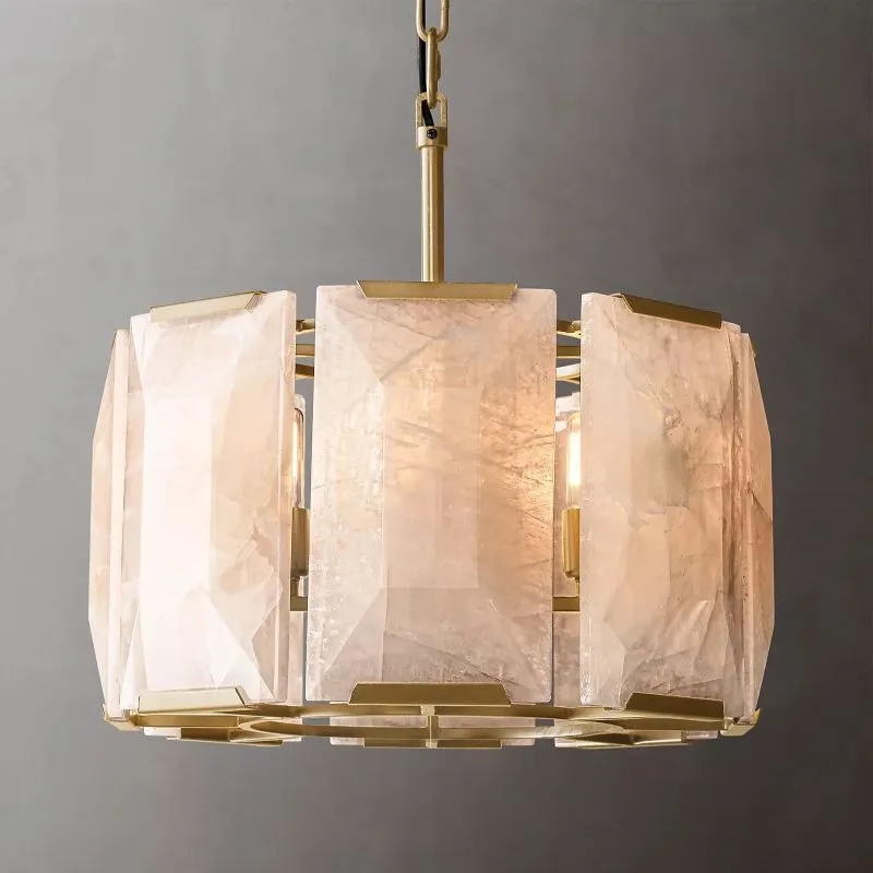 Harvian Calcite Round Chandelier 19"