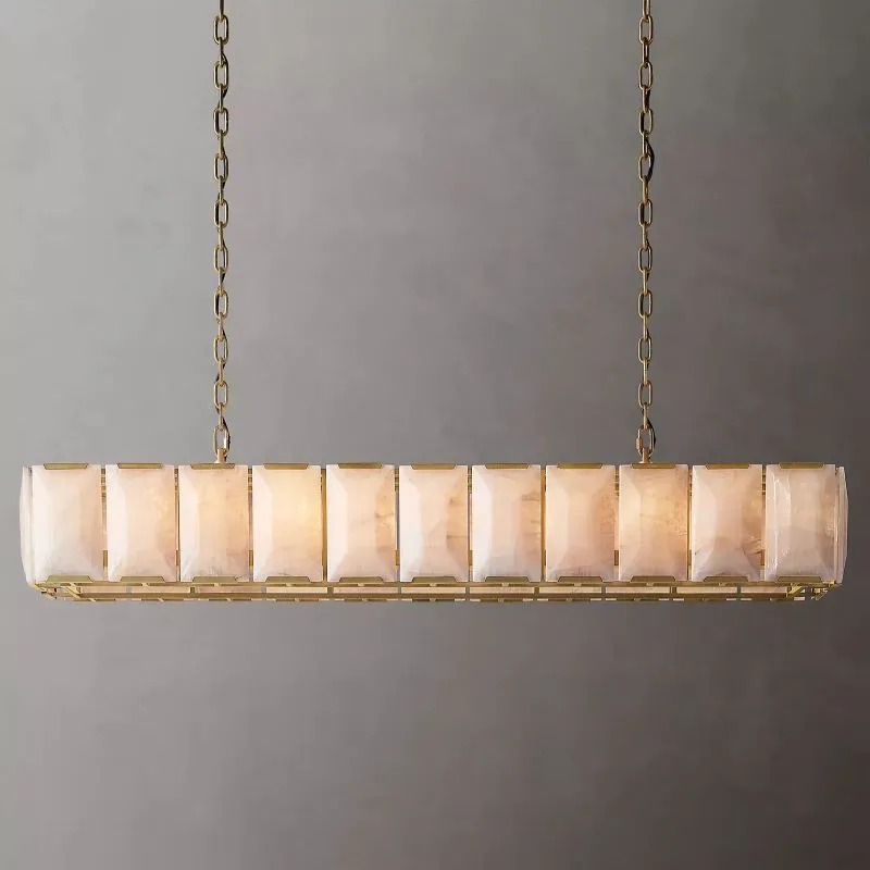 Harvian Calcite Rectangular Chandelier 74"
