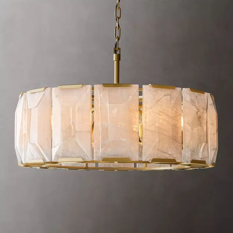 Harvian Calcite Round Chandelier 31"