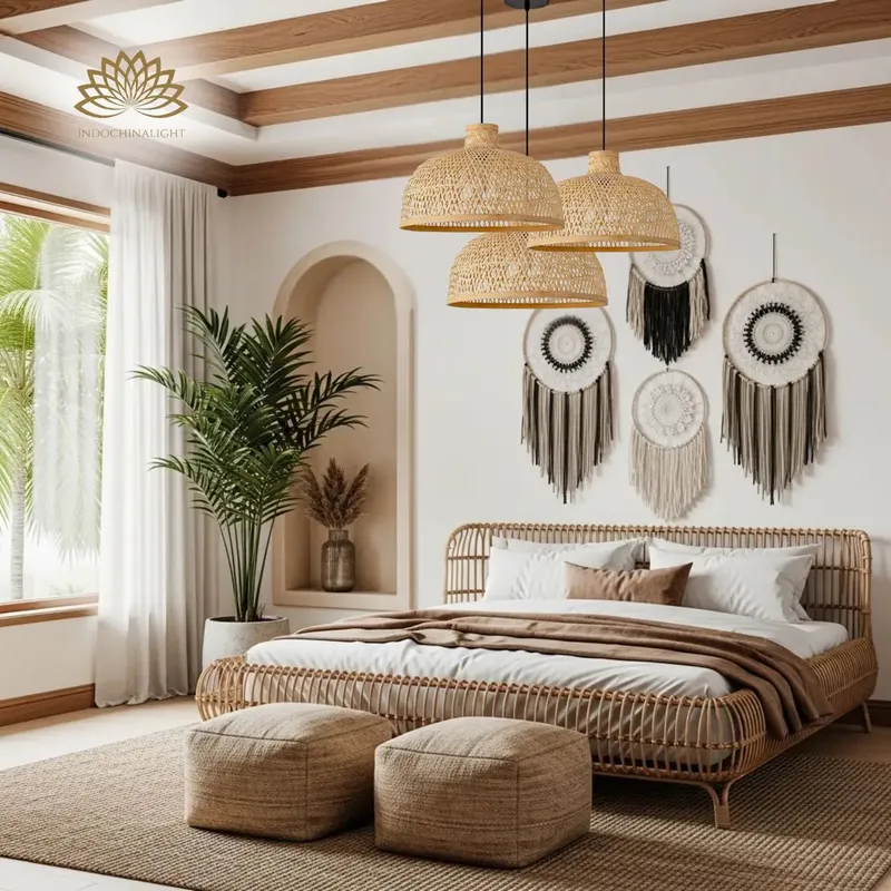 Singkawang Dome Bamboo Pendant Light