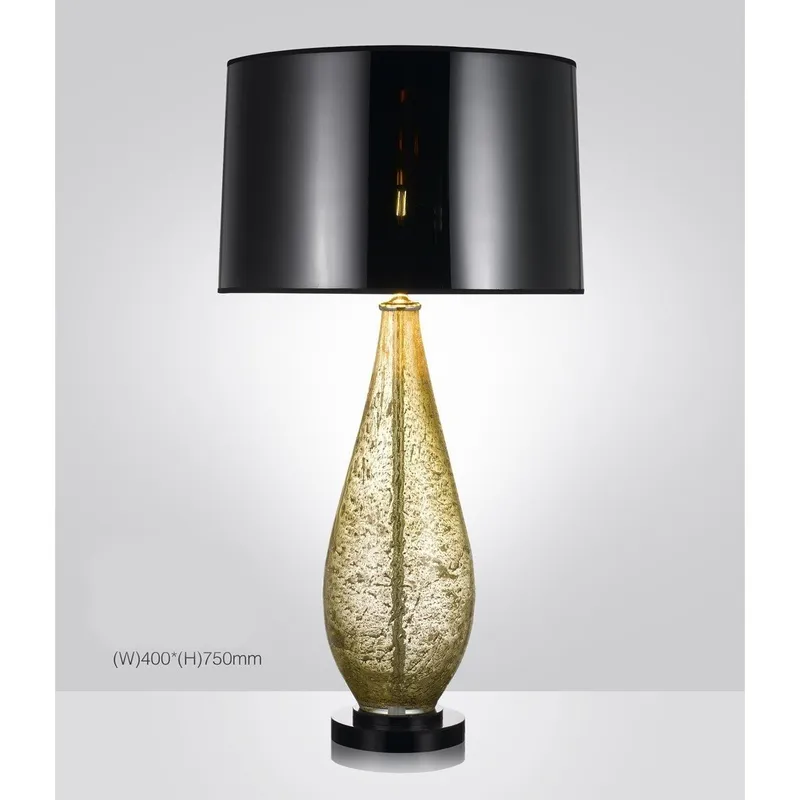 Harrod's Amber Hand-Crafted Blown Glass Table Lamp With Shade